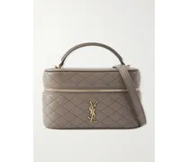 Gaby Vanity Mini Quilted Leather Shoulder Bag - Brown