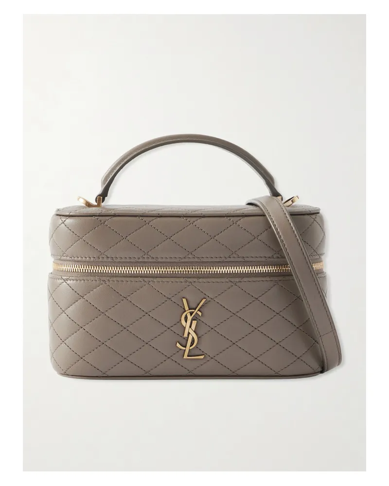 Saint Laurent Gaby Vanity Mini Quilted Leather Shoulder Bag - Brown Brown