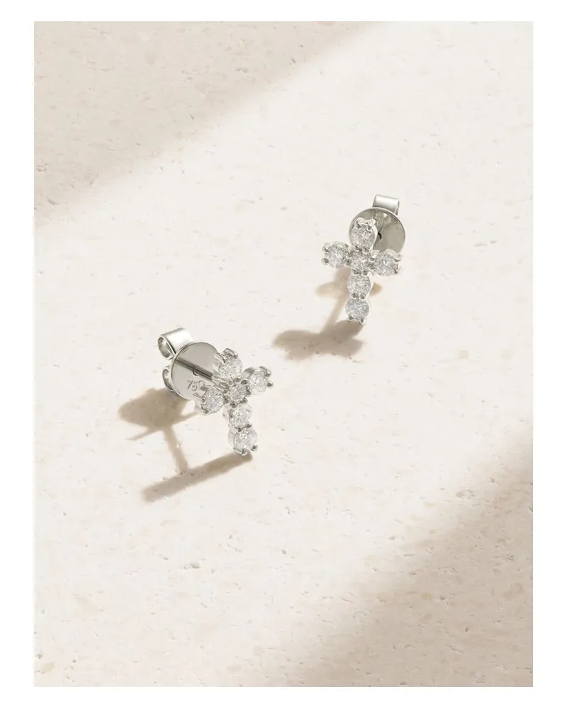 ANITA KO Ohrstecker Aus 18 Karat Weißgold Mit Diamanten - Silber Silber