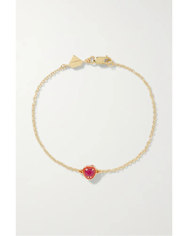 Alison Lou Cocktail Armband aus 14 Karat Gold Pink