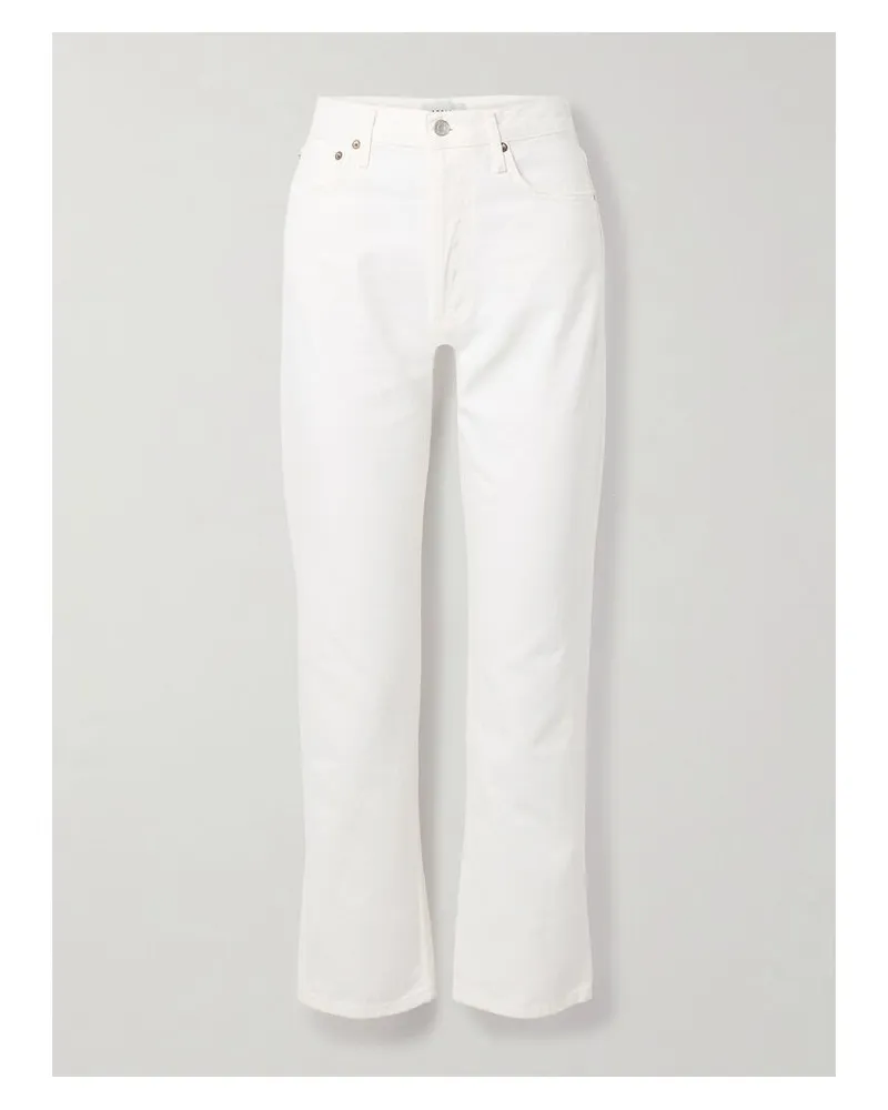 AGOLDE 90s Pinch Waist Verkürzte, Hoch Sitzende Jeans Mit Geradem Bein - Weiß Weiß