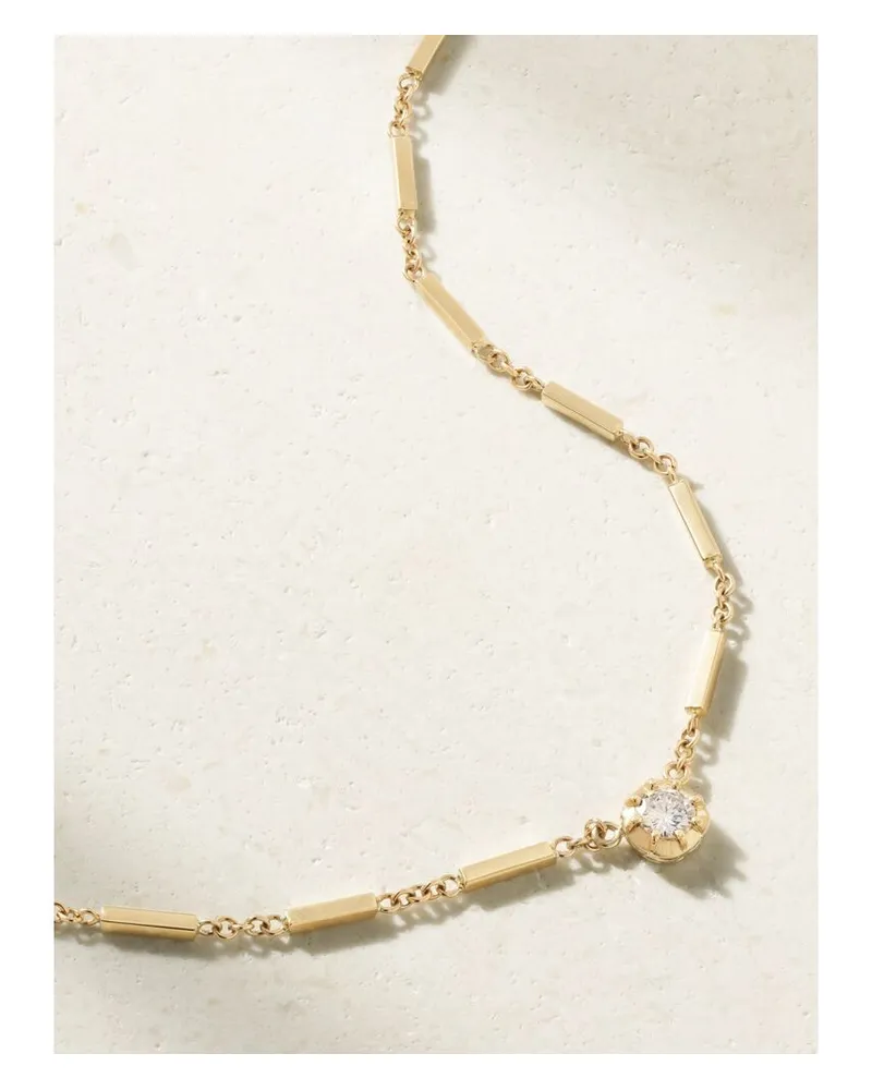 Jacquie Aiche Sophia Large Kette Aus 14 Karat Gold Mit Diamant Gold