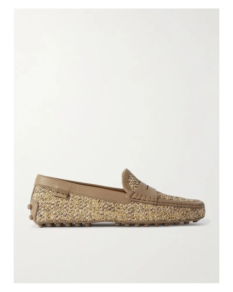 TOD'S Loafers Aus Raffiabast Mit Lederbesätzen - Neutral Neutral