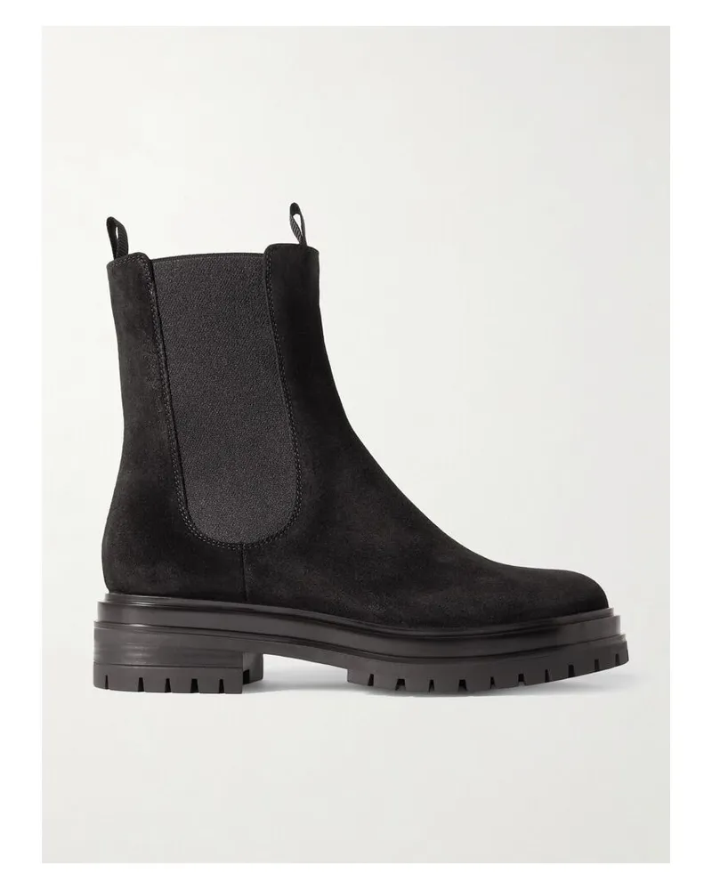 Gianvito Rossi Chester Chelsea Boots Aus Veloursleder - Schwarz Schwarz