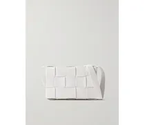 Cassette Medium Intrecciato Leather Shoulder Bag - White