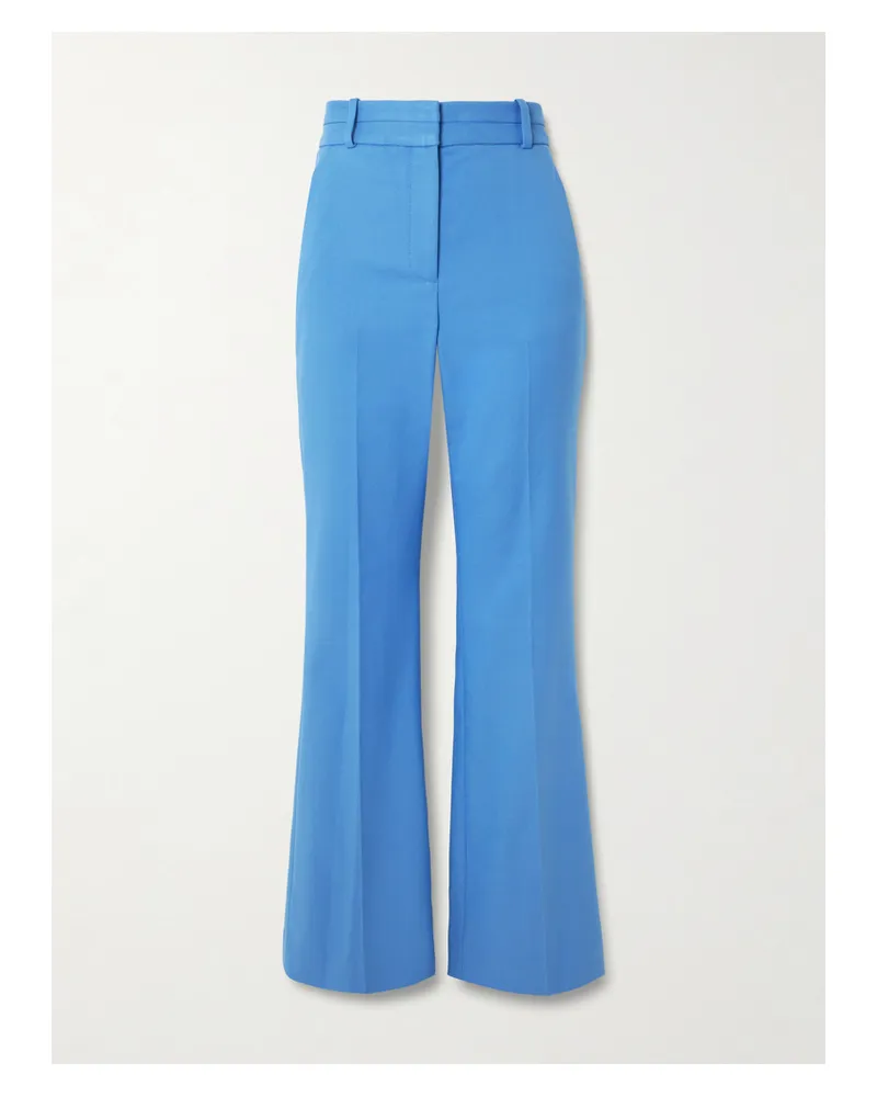 Veronica Beard Melvin Twill Flared Pants - Blue Blue