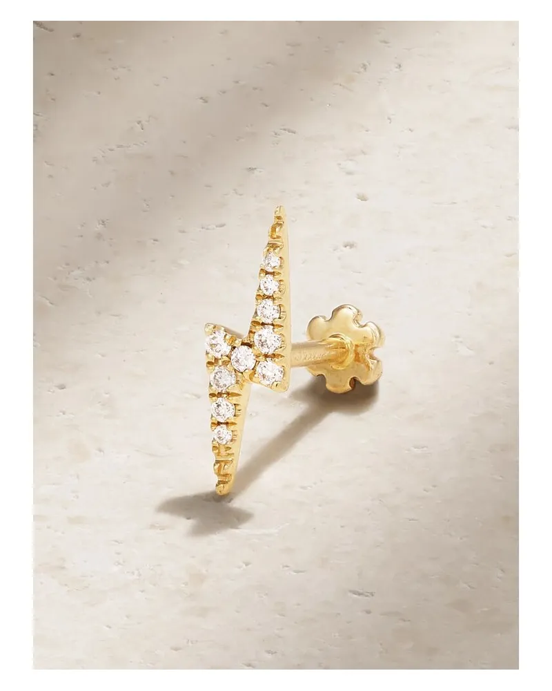 Maria Tash Lightning Bolt Einzelner Ohrstecker Aus 18 Karat Gold Mit Diamanten Gold