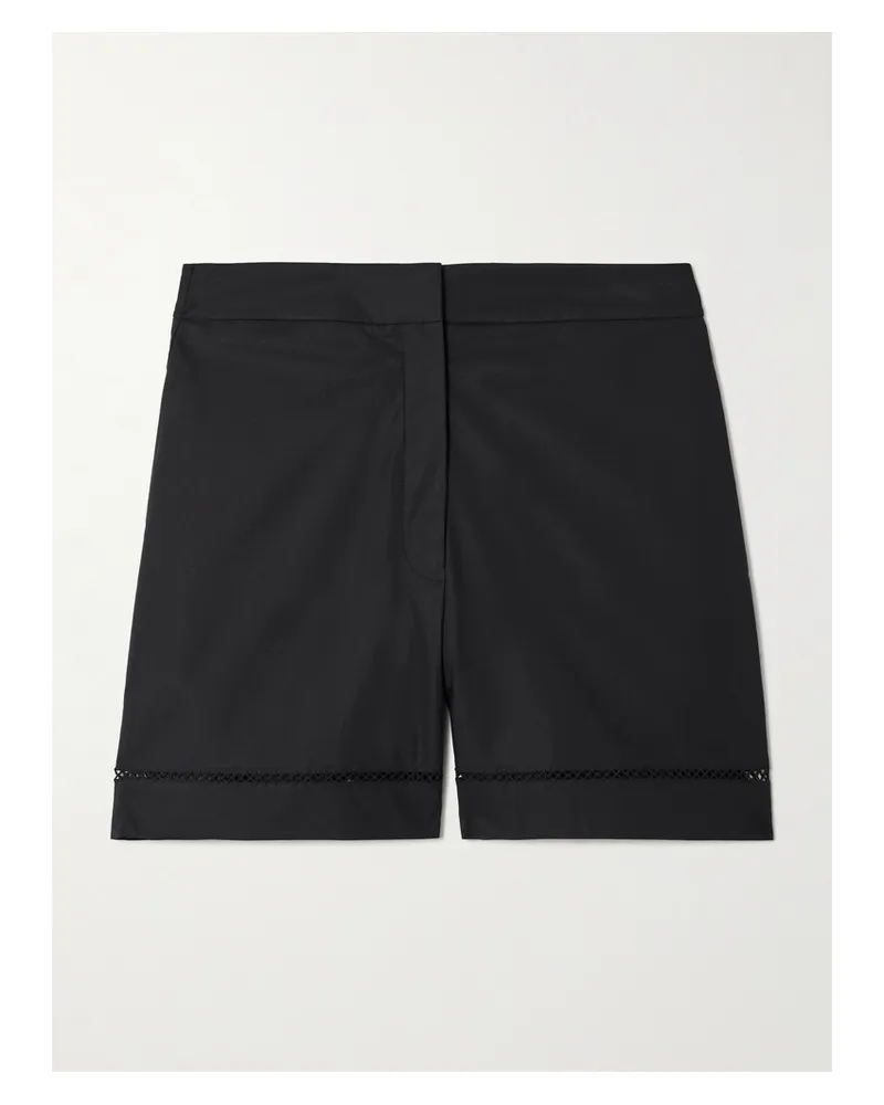 Theory Shorts Aus Popeline Aus Einer Baumwollmischung Mit Spitzeneinsätzen - Blau Blau