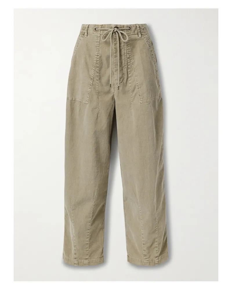 James Perse Cotton-blend Corduroy Barrel-leg Pants - Neutrals Neutrals