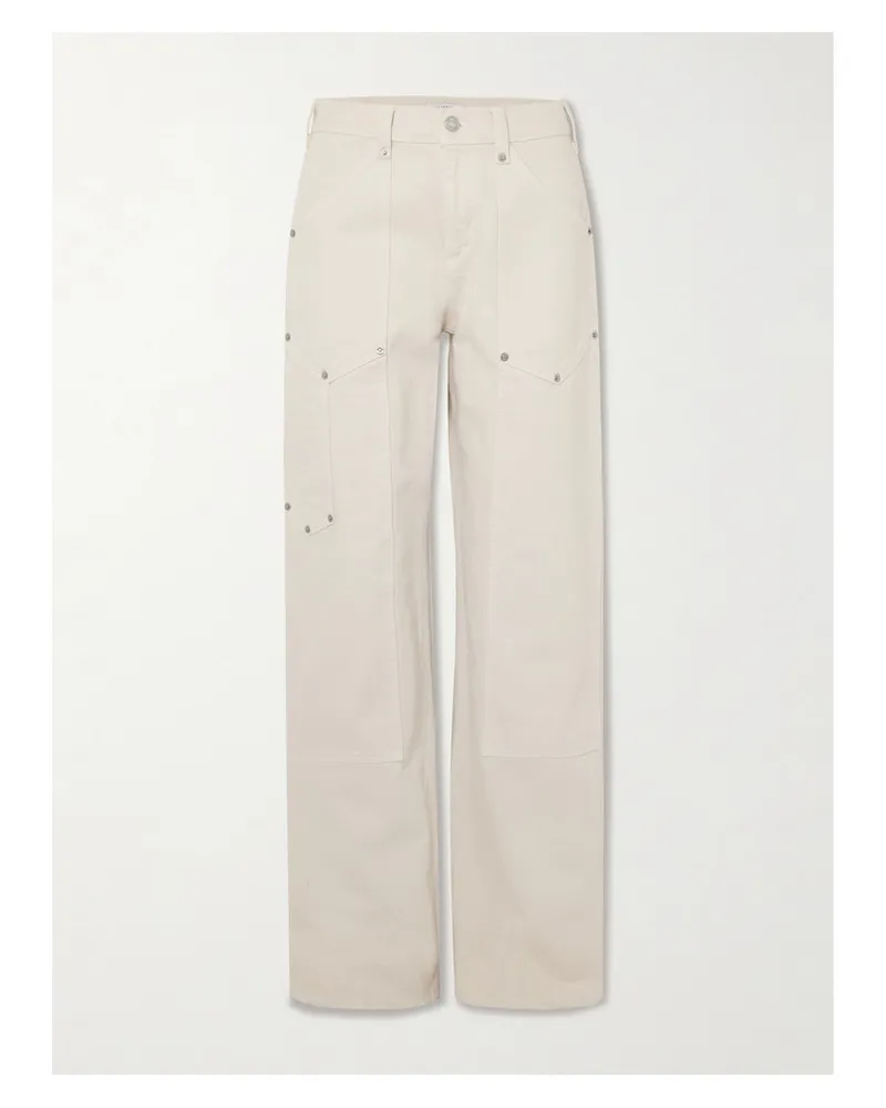 RE/DONE Workwear Halbhohe Boyfriend-jeans Creme