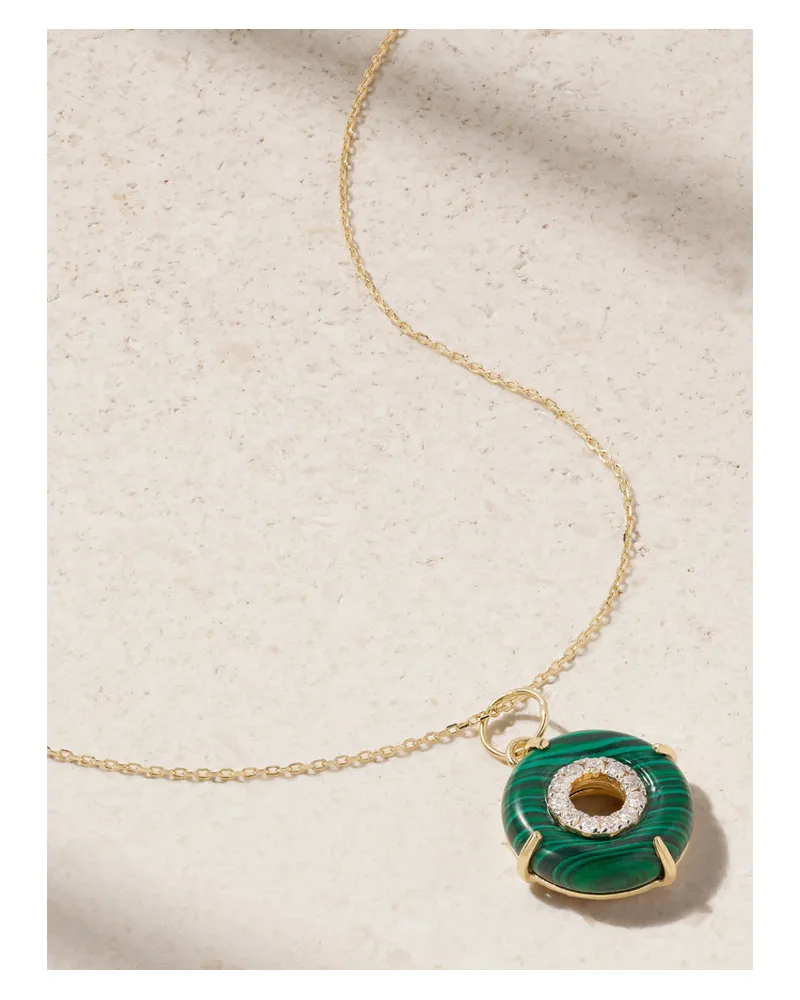 MATEO Donut Kette Aus 14 Karat Gold Mit Malachit Und Diamanten Gold