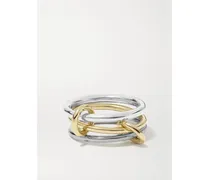 Fauna Set Aus Drei Ringen Aus 18 Karat Gelbgold, Geschwärztem Gold Und Sterlingsilber