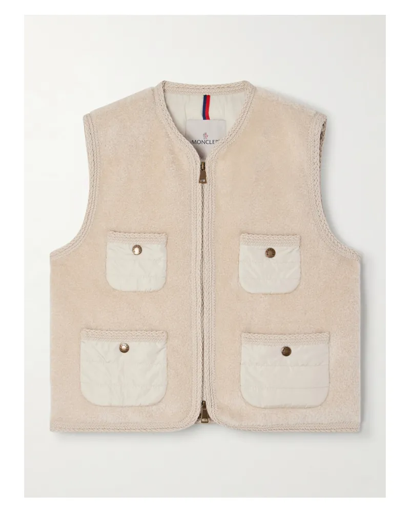 Moncler Mimosas Daunenweste Aus Fleece Mit Shell-besätzen - Neutral Neutral