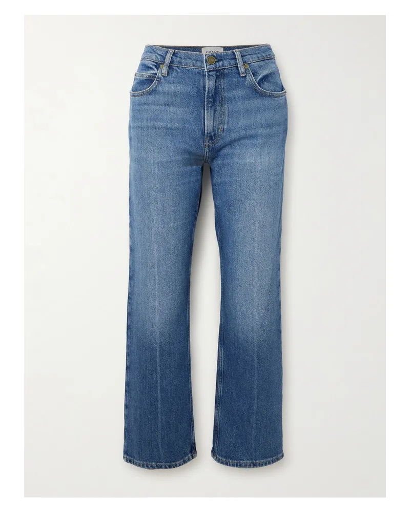 Frame Denim The '70s Crop Hoch Sitzende Bootcut-jeans Blau