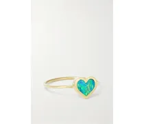 Extra Small Heart Ring aus 18 Karat  mit Opal