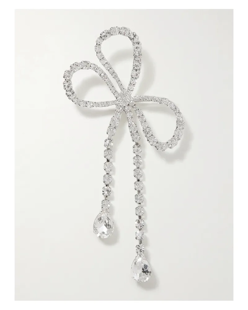 Jennifer Behr Evelyn Rhodium-plated Crystal Brooch - Silver Silver