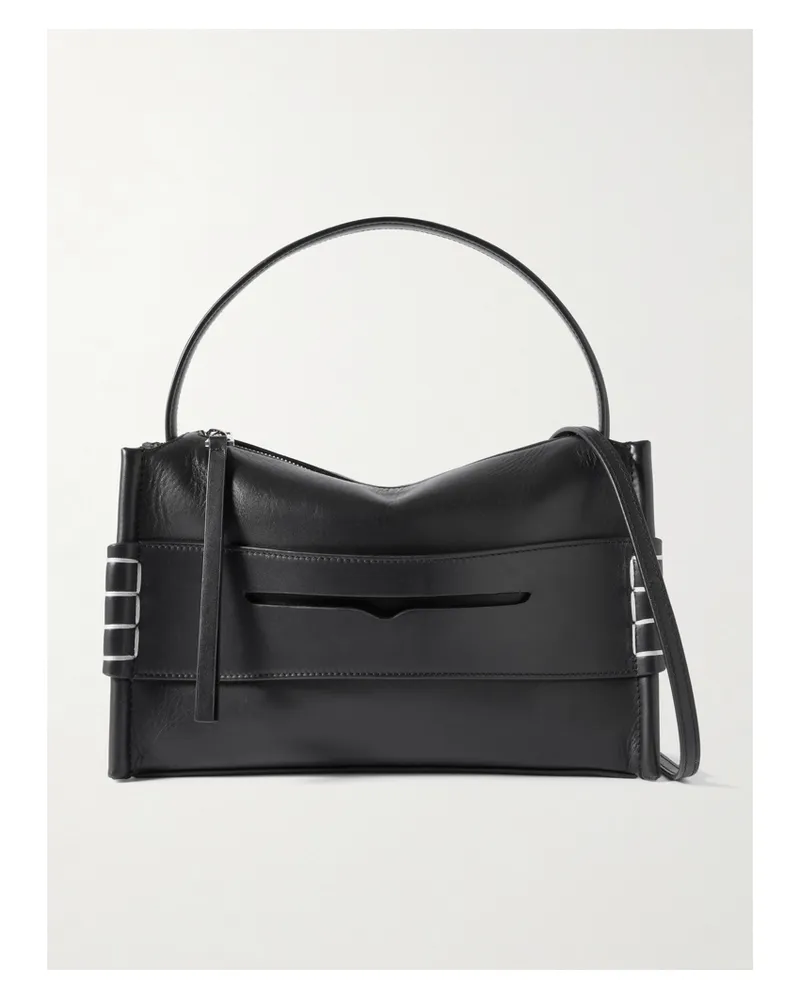 J.W.Anderson Loafer Whipstitched Leather Shoulder Bag - Black Black