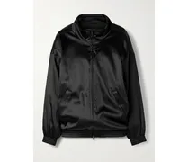 Satin Track Jacket - Black