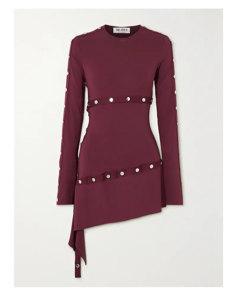 ATTICO Asymmetrisches Minikleid Aus Jersey Mit Ripsbandbesätzen - Lila Lila