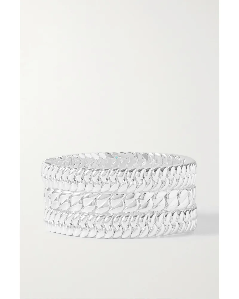 Roxanne Assoulin The Super Silver Stack Set aus Drei farbenen Armbändern Silber