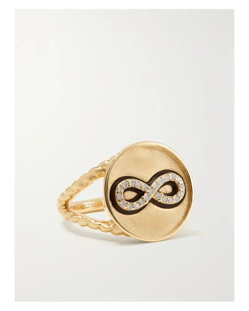 Alison Lou Forever Ring Aus 14 Karat Gold Mit Diamanten Und Emaille Gold