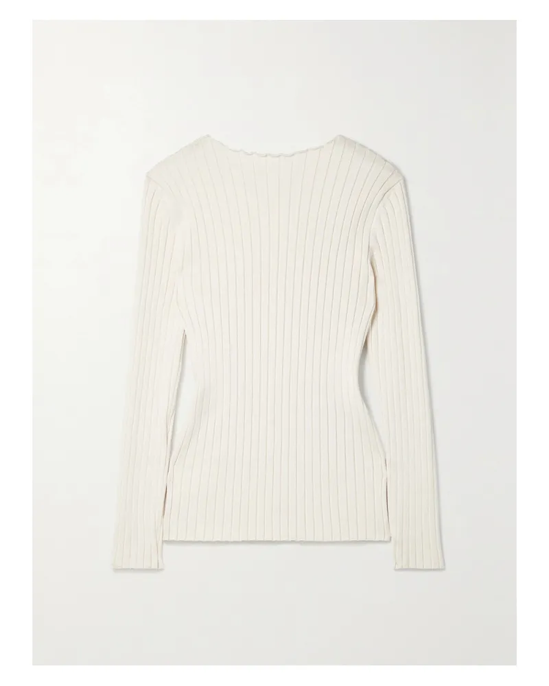 The Row Ash Gerippter Pullover Aus Seide Mit Rückenausschnitt - Weiß Weiß