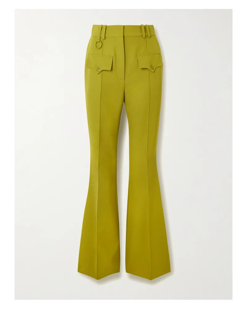 Zimmermann Luna Twill Wide-leg Pants - Green Green