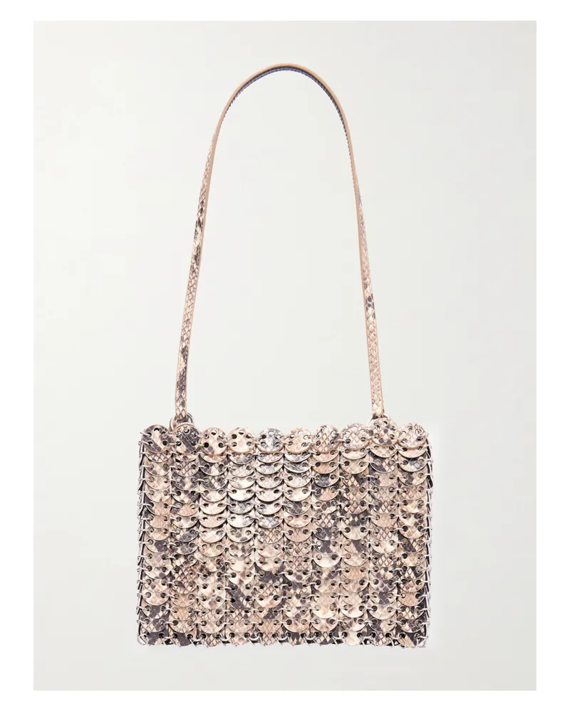 Paco Rabanne Snake-effect Leather Chainmail Shoulder Bag - Animal print Animal