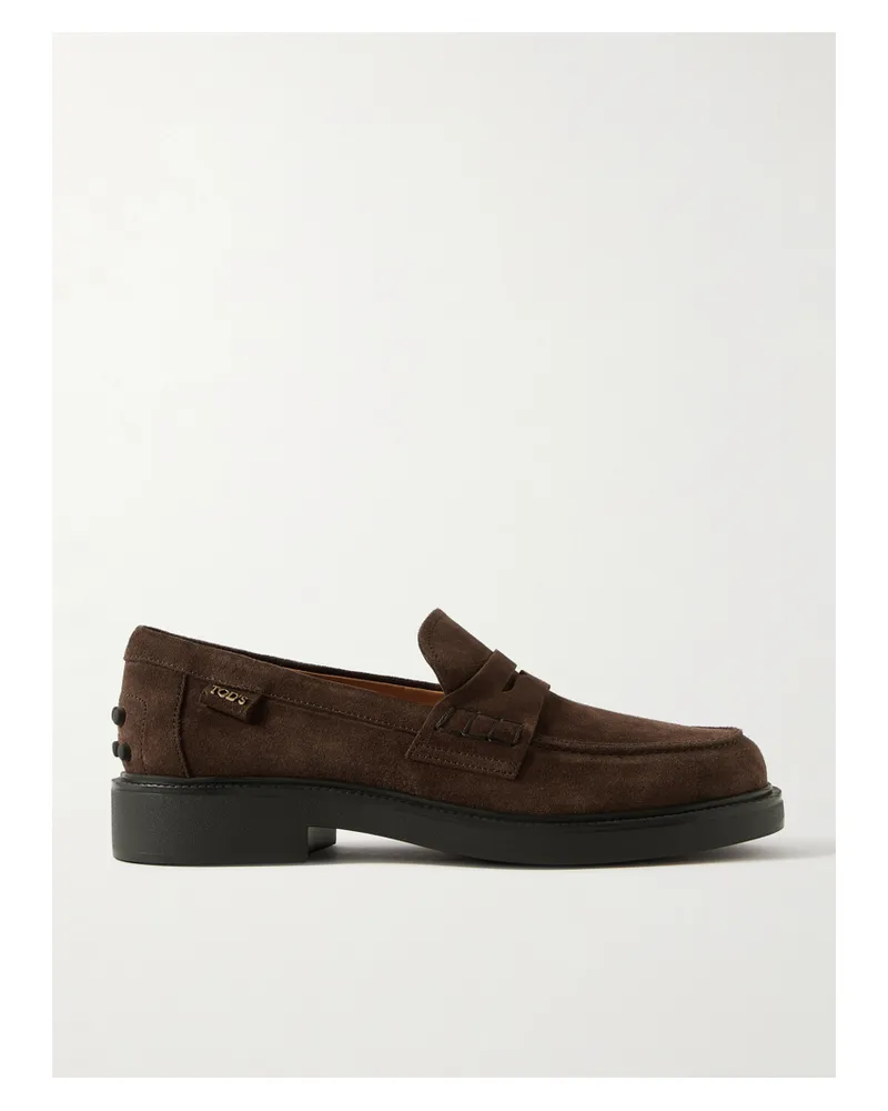 TOD'S Mocassino Suede Loafers - Brown Brown