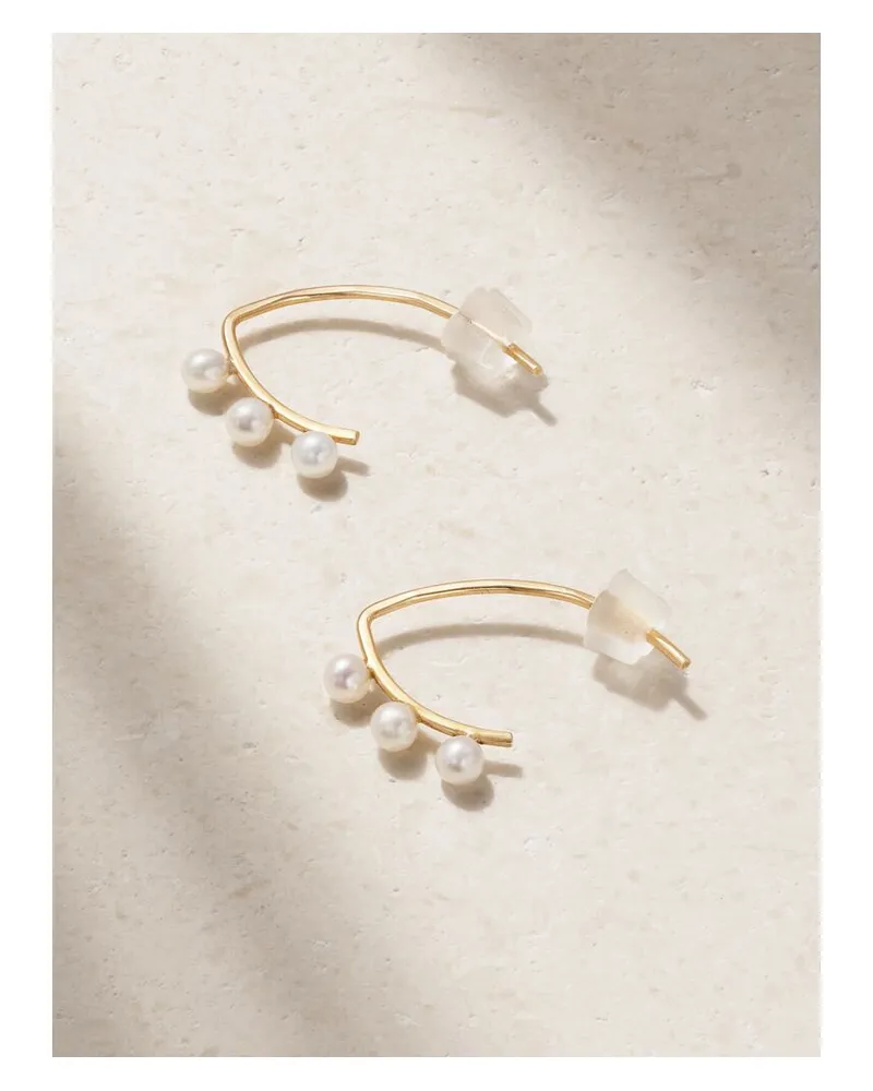 Melissa Joy Manning Ohrringe Aus Recyceltem 14 Karat Gold Mit Perlen Gold