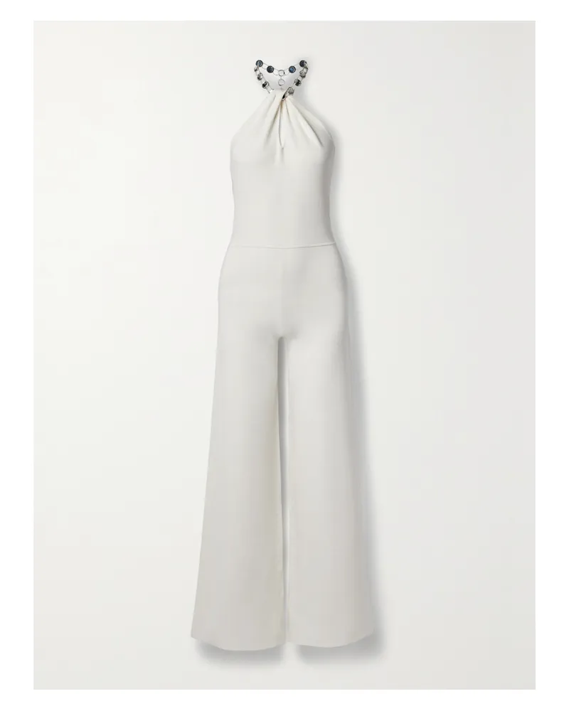 GALVAN Net Sustain Globe Cleopatra Jumpsuit Aus Recyceltem Stretch-strick Mit Verzierung - Neutral Neutral