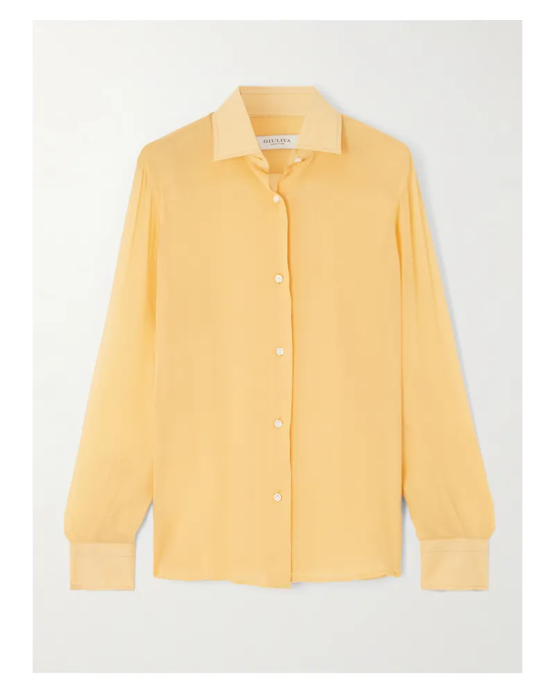 Giuliva Heritage Collection Elvira Hemd Aus Seidenkrepon - Gelb Gelb