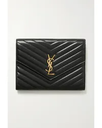 Saint Laurent Cassandre Clutch aus Matelassé-leder Schwarz