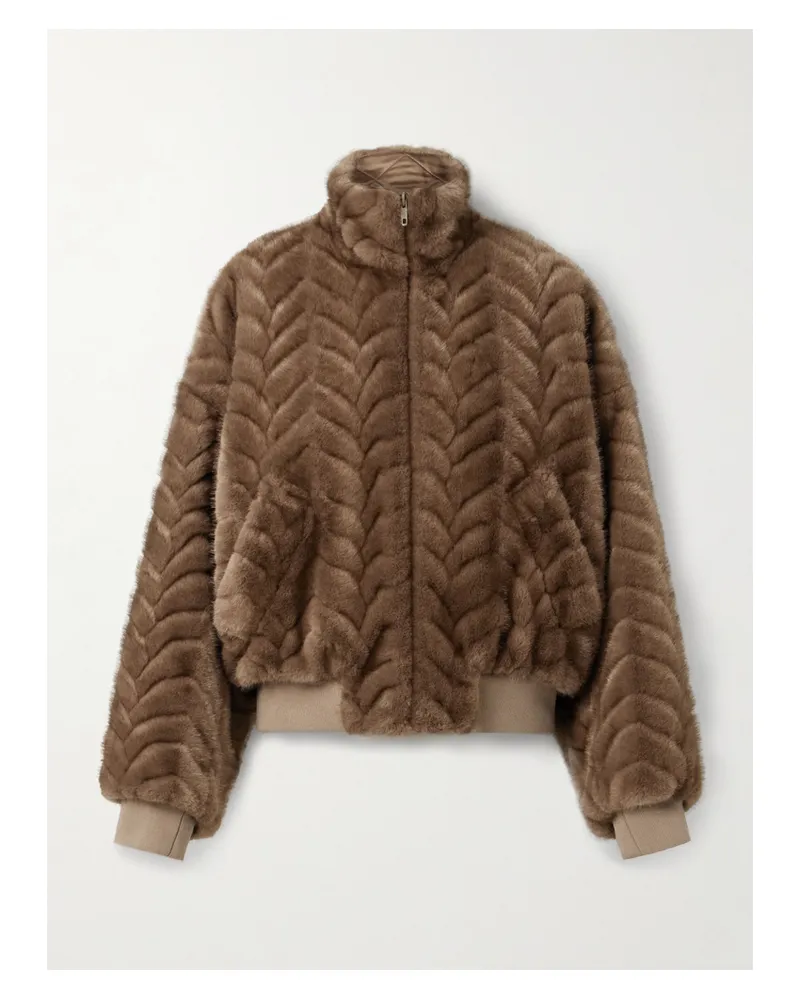 Balenciaga Bomberjacke Aus Geprägtem Fleece - Braun Braun