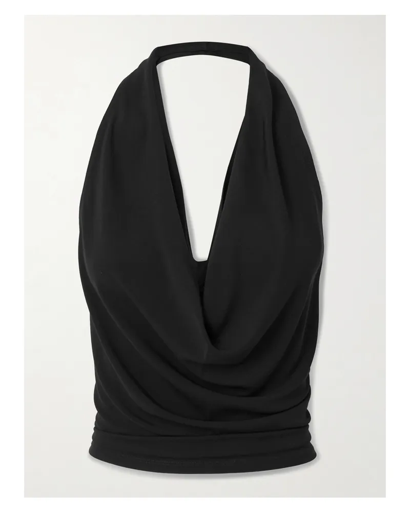 ÉTERNE Paris Neckholder-oberteil Aus Stretch-jersey - Schwarz Schwarz