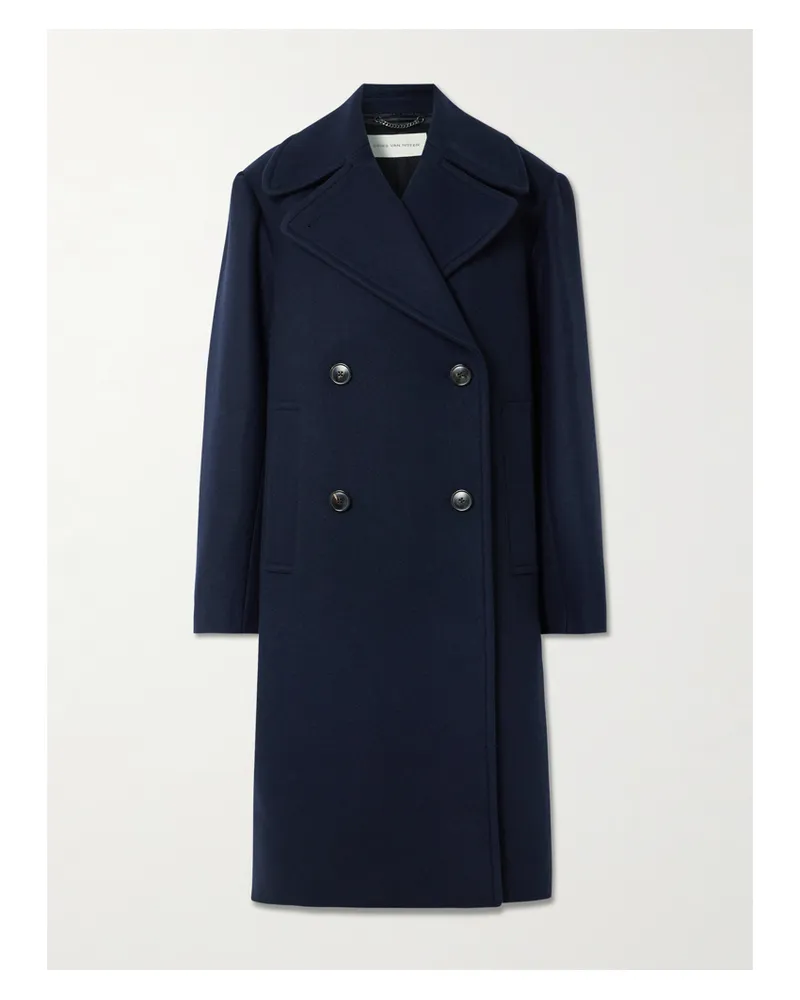 Dries van Noten Doppelreihiger Oversized-mantel Aus Einer Wollmischung - Blau Blau