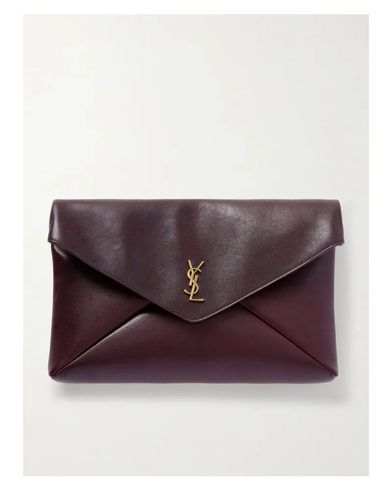 Saint Laurent Cassandre Xxl Envelope Leather Shoulder Bag - Burgundy Burgundy