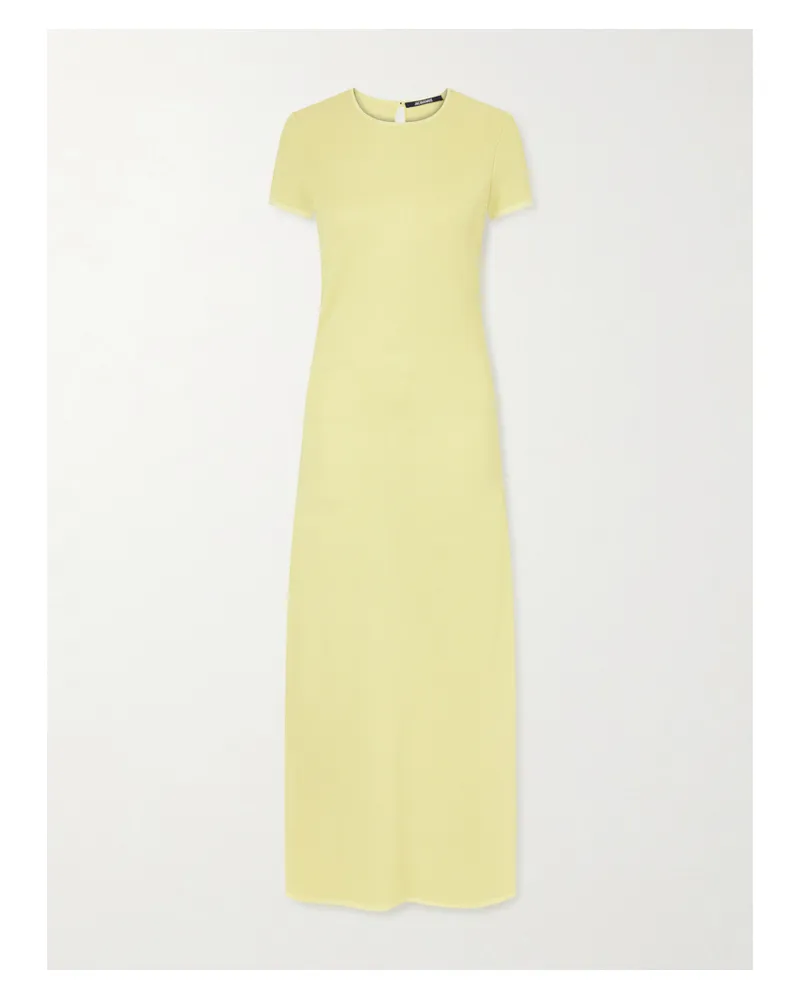 Jacquemus The Maille Knitted Midi Dress - Yellow Yellow