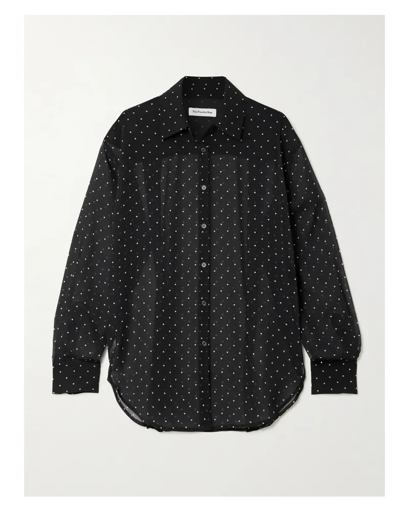 FRANKIE Shop Peri Hemd Aus Georgette Mit Punkten - Schwarz Schwarz
