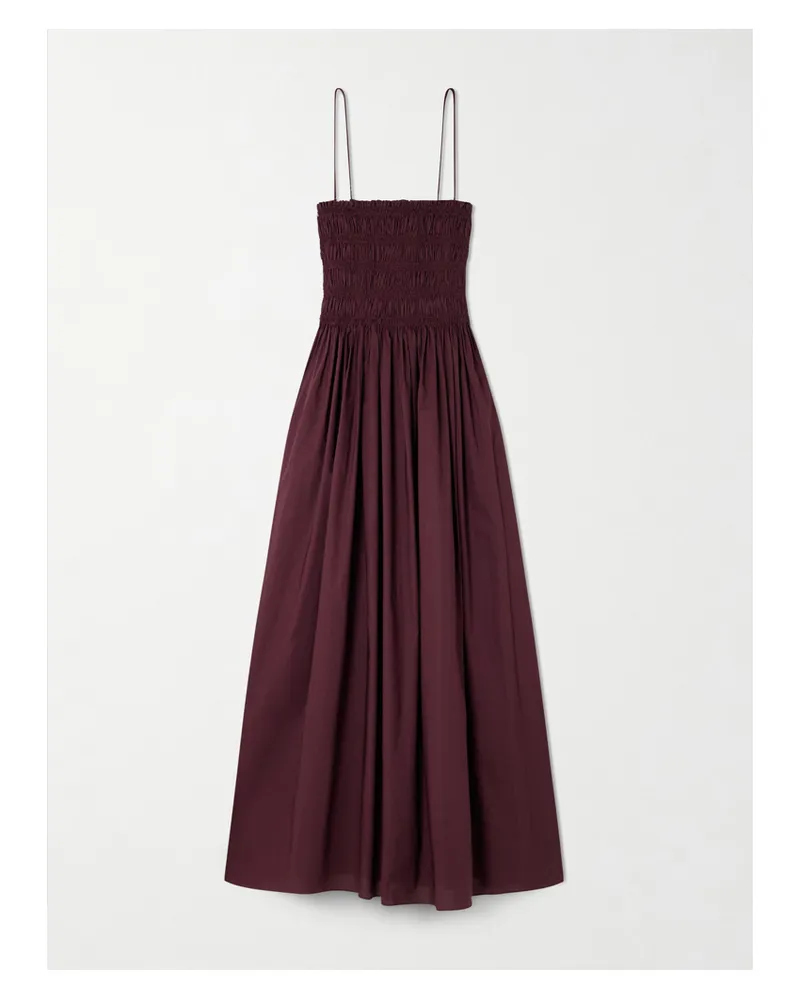 Matteau Maxikleid Aus Biobaumwolle Mit Raffungen - Burgunder Burgunder