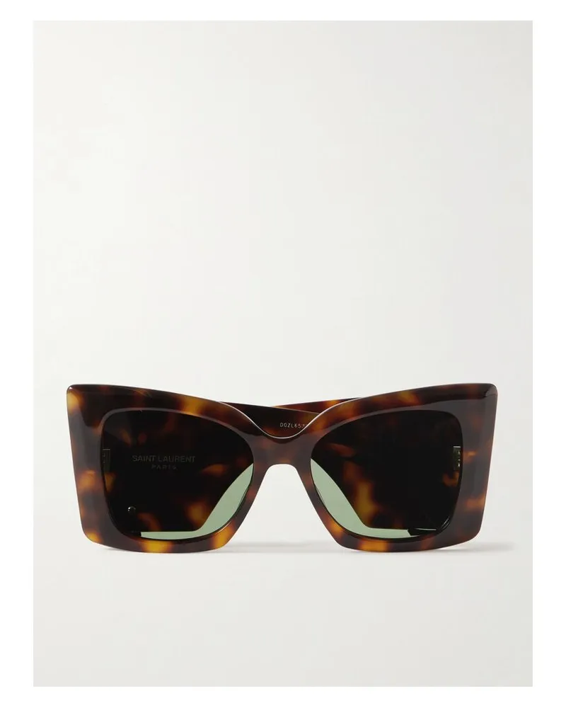 Saint Laurent Blaze Oversized-sonnenbrille Mit Cat-eye-rahmen Aus Azetat In Hornoptik Horn