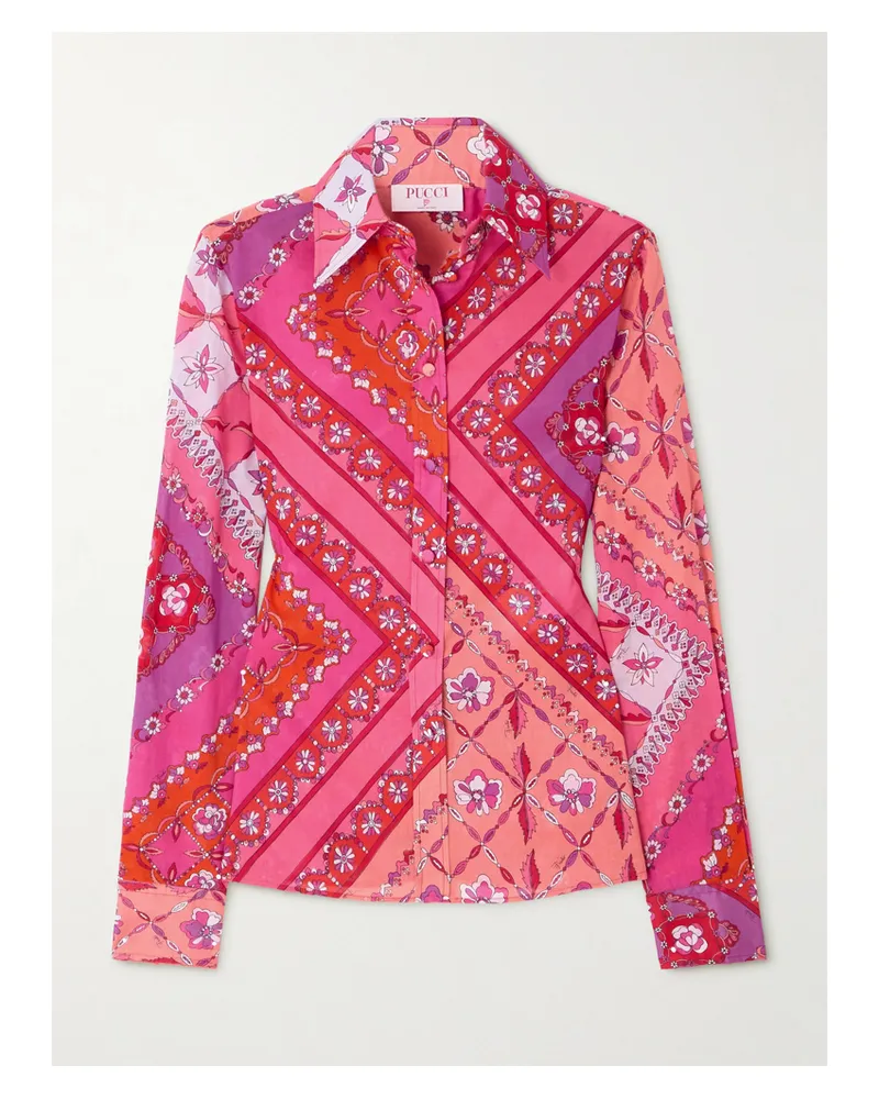 Emilio Pucci Hemd Aus Bedrucktem Baumwollmusselin - Pink Pink