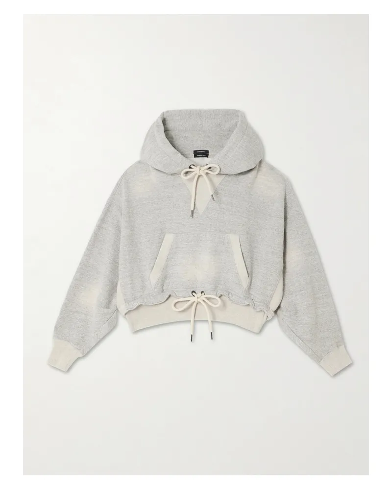 R13 Tie-detailed Cotton-jersey Hoodie - Gray Gray