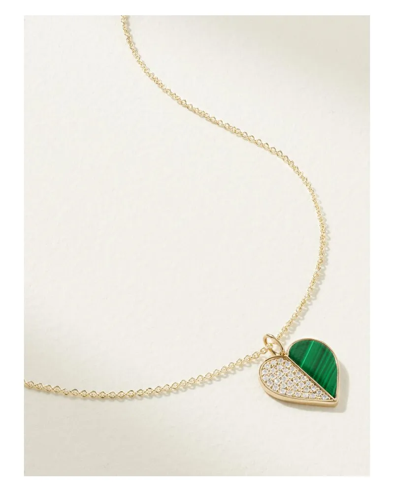 Sydney Evan Kette Aus 14 Karat Gold Mit Emaille, Malachit Und Diamanten Gold