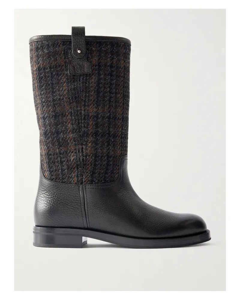 Church's Peyton Tweed And Leather Boots - Black Black