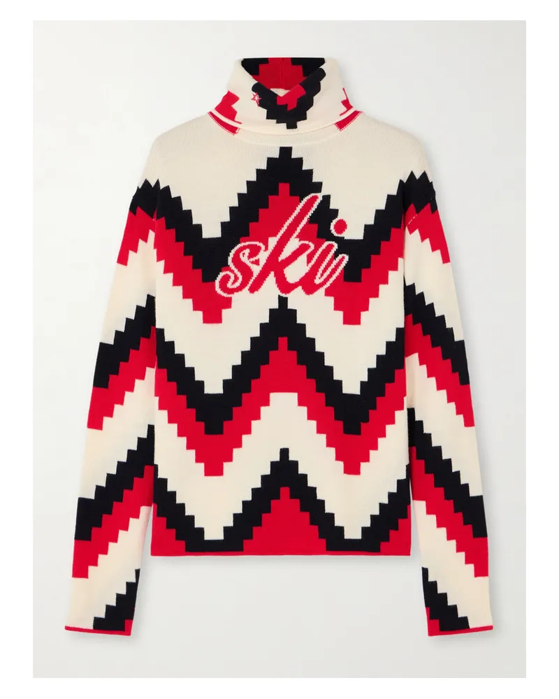 Perfect Moment Rollkragenpullover Aus Merinowolle Mit Intarsienmuster - Mehrfarbig Mehrfarbig