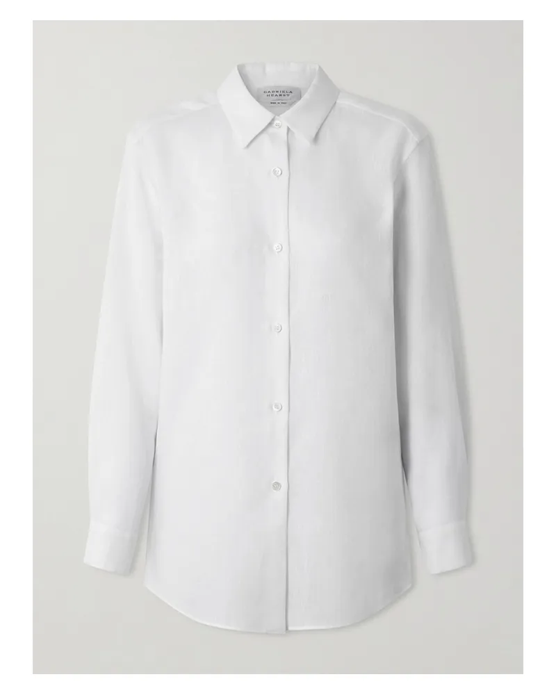 Gabriela Hearst Reyes Hemd Aus Leinen - Weiß Weiß