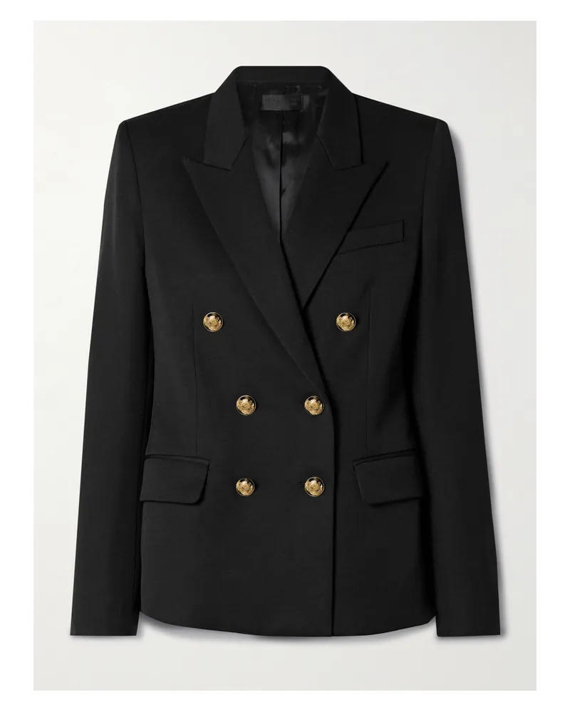 Nili Lotan Vira Doppelreihiger Blazer Aus Woll-twill - Schwarz Schwarz