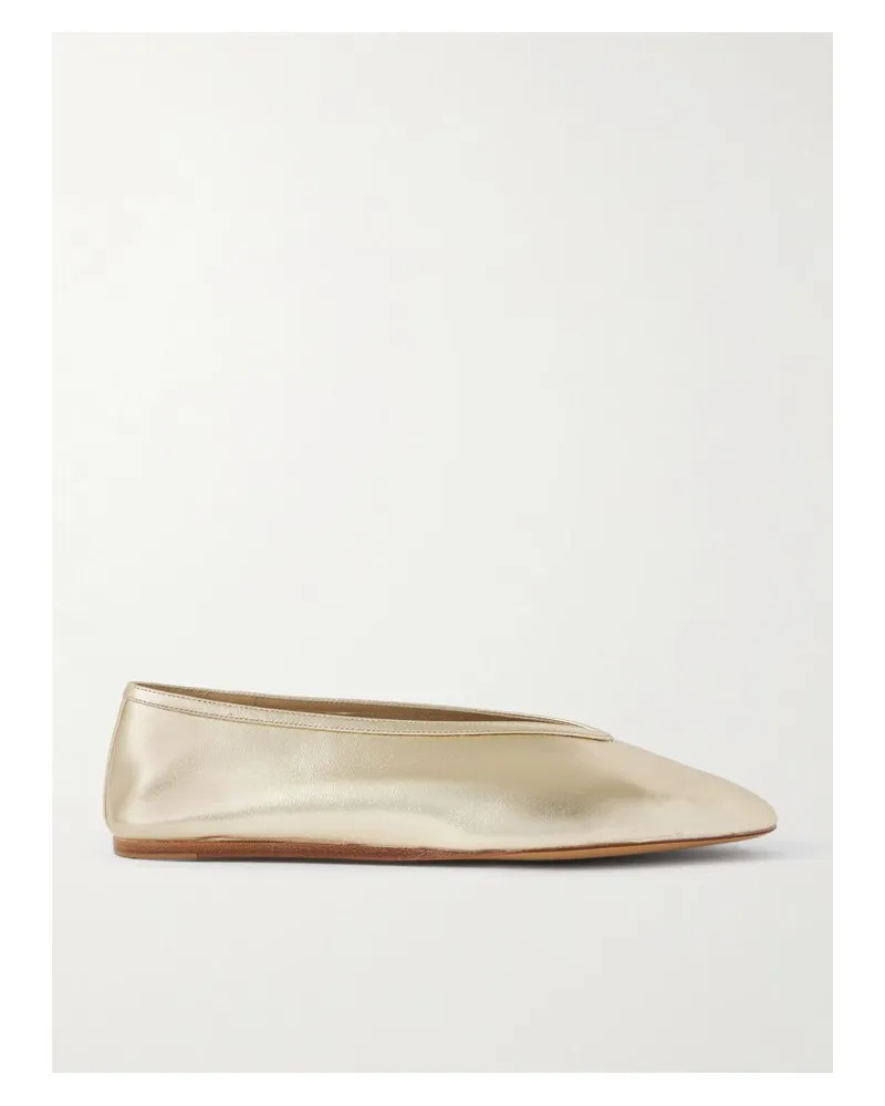 Le Monde Béryl Luna Ballerinas Aus Leder In Metallic-optik - Gold Gold