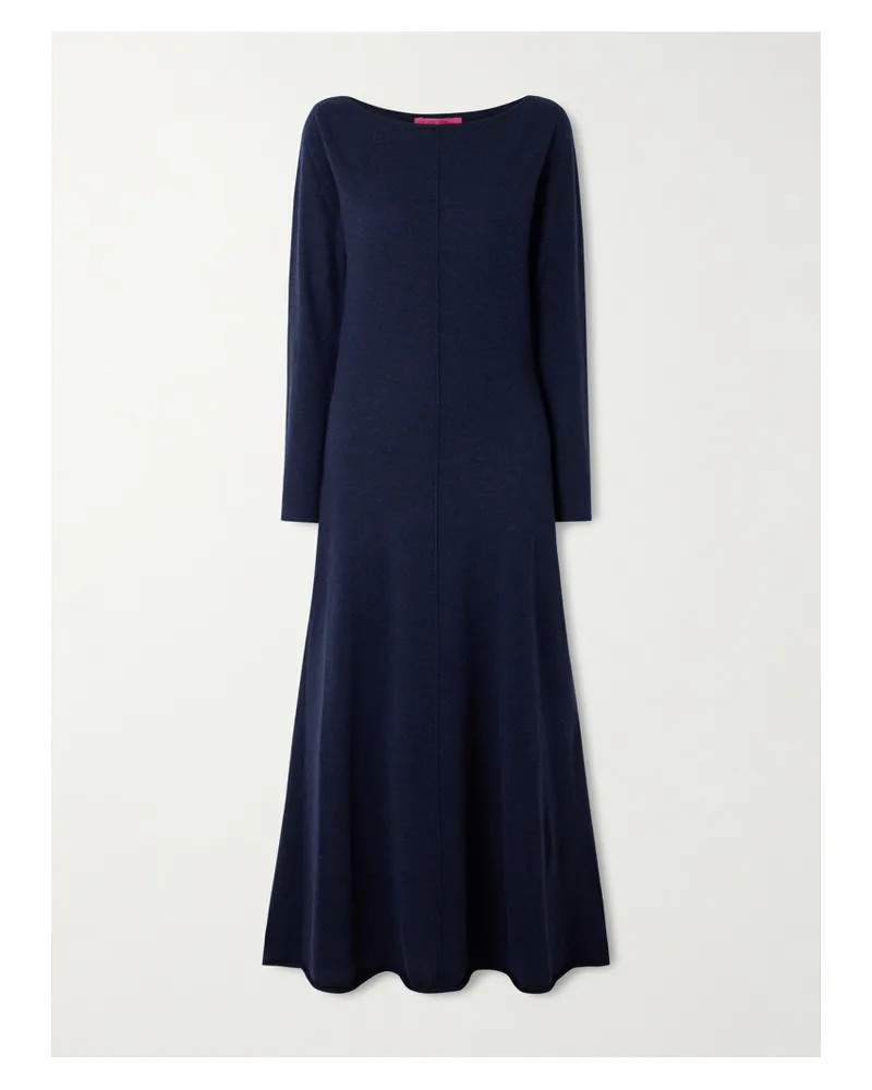 The Elder Statesman Maxikleid Aus Kaschmir - Blau Blau